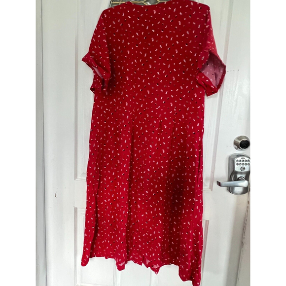 J‎ Jill  Worn once red  front buttons rayon Dress Size L - Picture 2 of 12